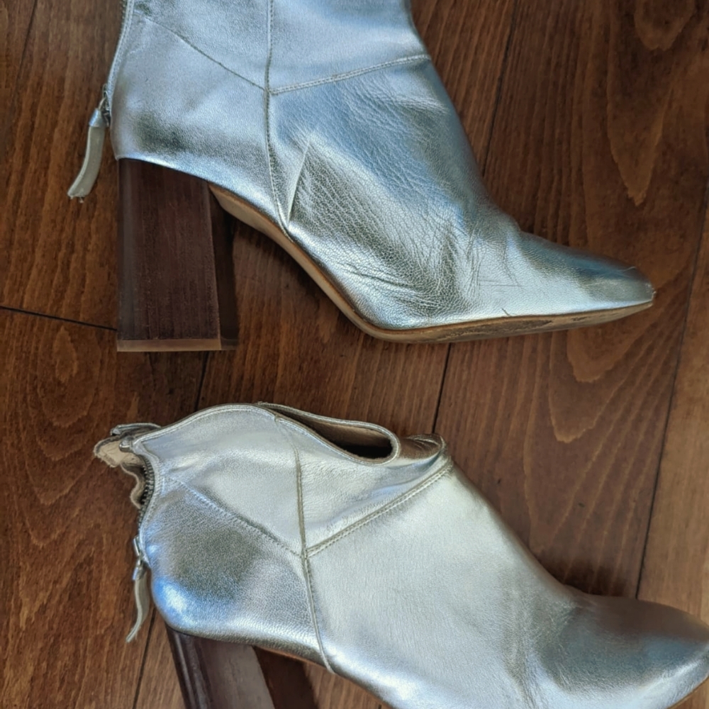Topshop Silver Ankle Boots